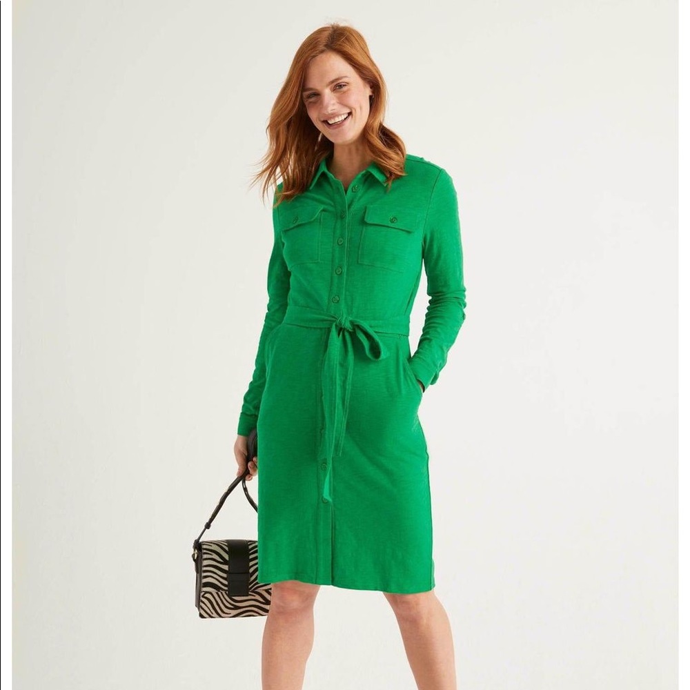 *CLOSET CLOSING* Boden Rowena shirt dress in rich emerald